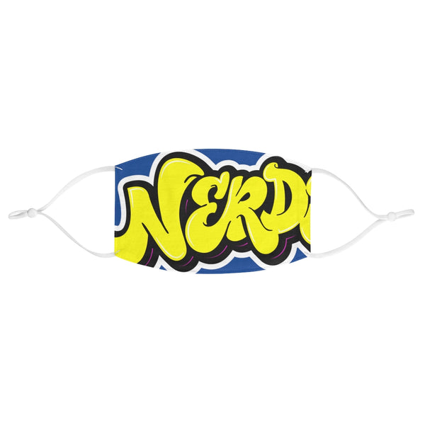 Nerdee's Yellow Logo Close-Up Fabric Face Mask - Blue