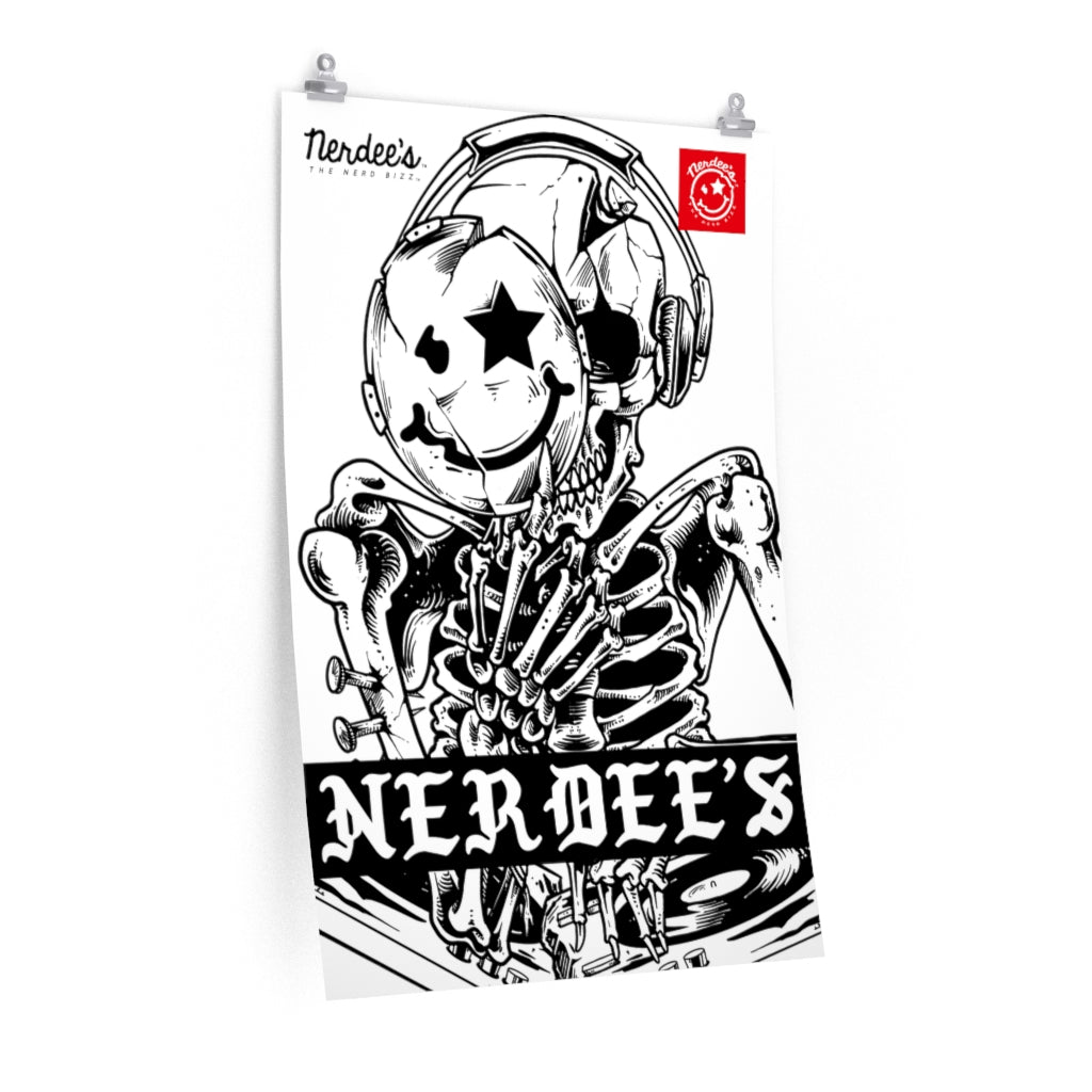 Nerdee's "Mr. Bones" (Design 01- WHT) - Premium Matte vertical posters