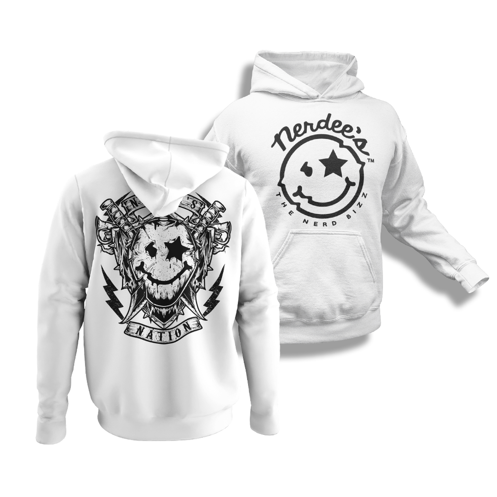 Nerdee's Nation - Front, Back & Sleeves Logo (Design 03) - Unisex Hoodie