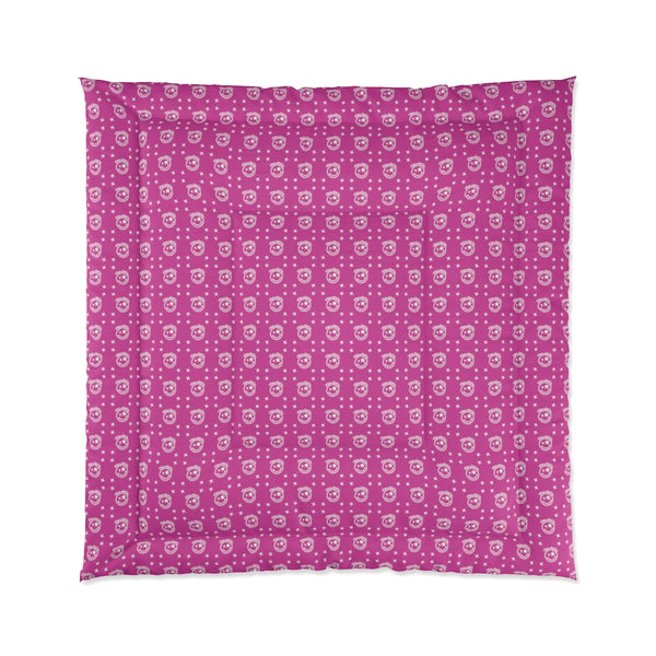 Nerdee's Official Logo Pattern (Design 01) Comforter - Hot Pink