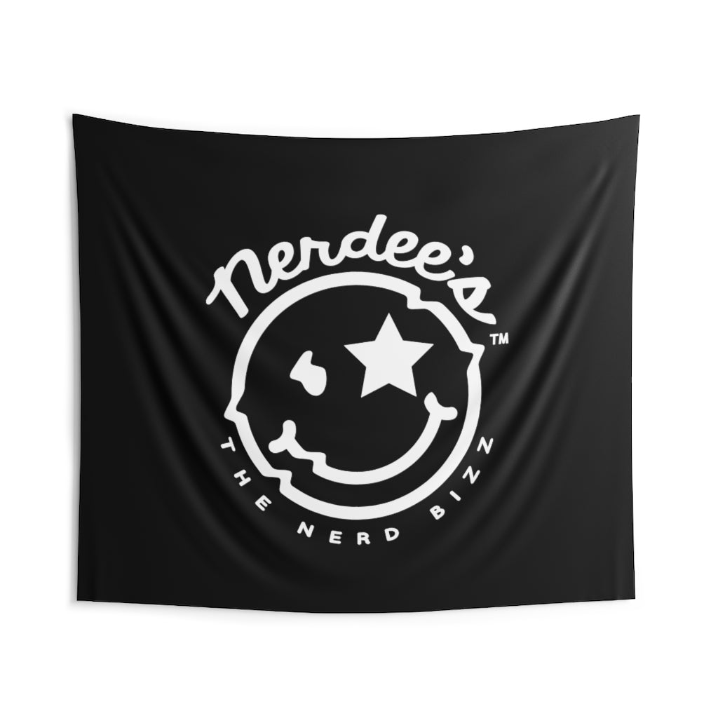 Nerdee's Official Logo - Indoor Wall Tapestries - Black