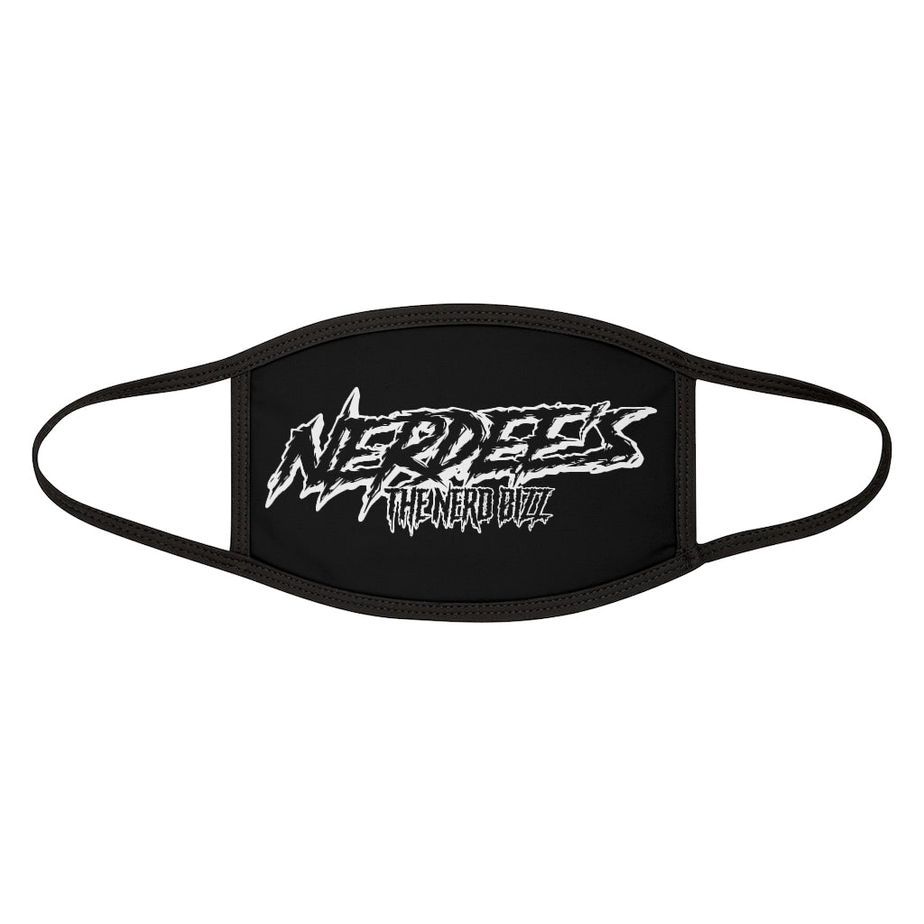 Nerdee's - The Nerd Bizz -  "Scratch" (WHT Design 01) - Mixed-Fabric Face Mask (Adult Large Fit) - Black