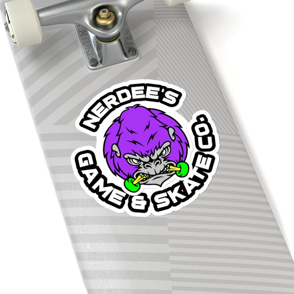 Nerdee's Game & Skate Co. Gorilla logo - Kiss-Cut Stickers