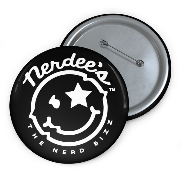 Nerdee's - The Nerd Bizz - Official  logo Collectible Pin Buttons - Black