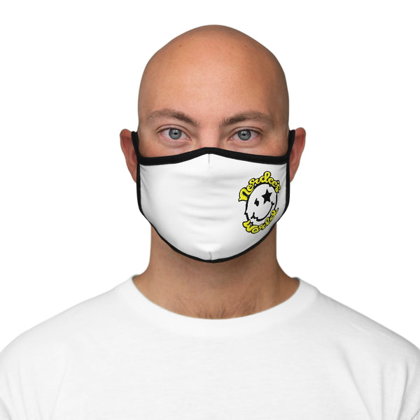 Nerdee's World Mr. Smiley Logo (Yel/Wht) - Fitted Polyester Face Mask