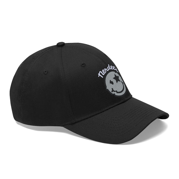 Nerdee's Official logo (WHT/SILVER/BLK) - Unisex Twill Hat