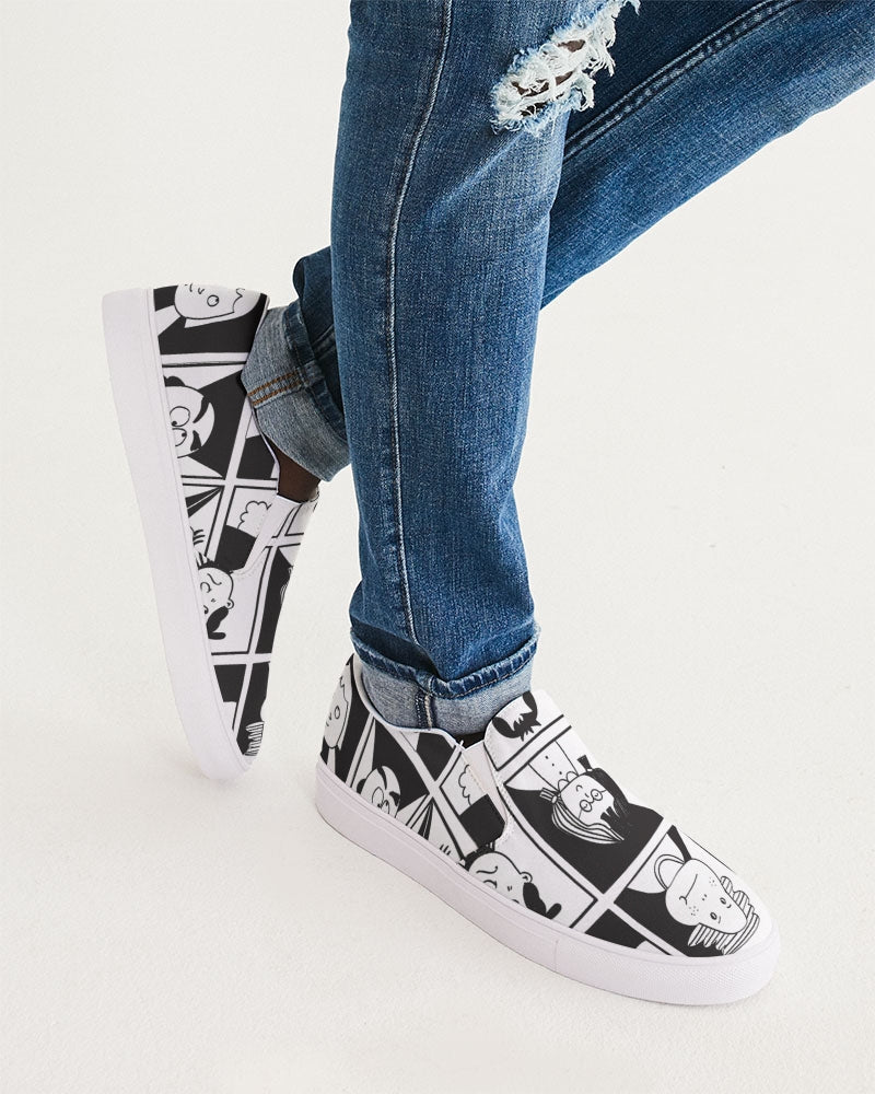 Men s Slip On Canvas Shoe Funny Faces 8 Men