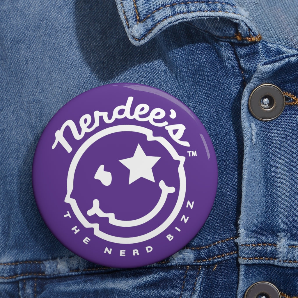 Nerdee's - The Nerd Bizz - Official  logo Collectible Pin Buttons - Purple