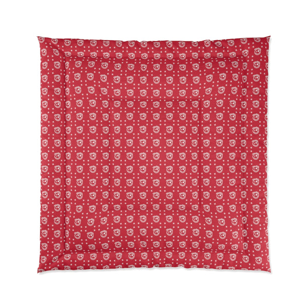 Nerdee's Official Logo Pattern (Design 01) Comforter - Dark Red