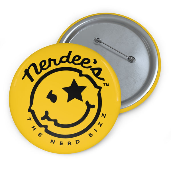 Nerdee's - The Nerd Bizz - Official  logo Collectible Pin Buttons - Yellow