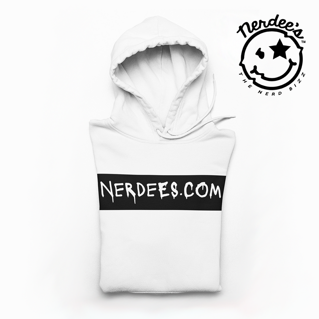 Nerdee's "Nerdees.com Black Label" - Unisex Hoodie (White)