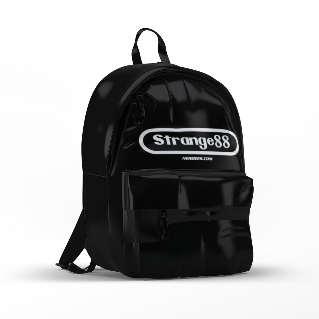 Strange 88 Retro Logo "80's 8 Bit - Wht" - Unisex Classic Backpack - Black
