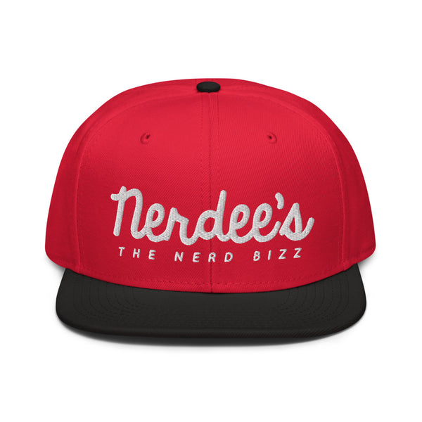 Nerdee's - The Nerd Bizz - Official Script Logo (White) Otto Snapback Hat - Multiple Colors!