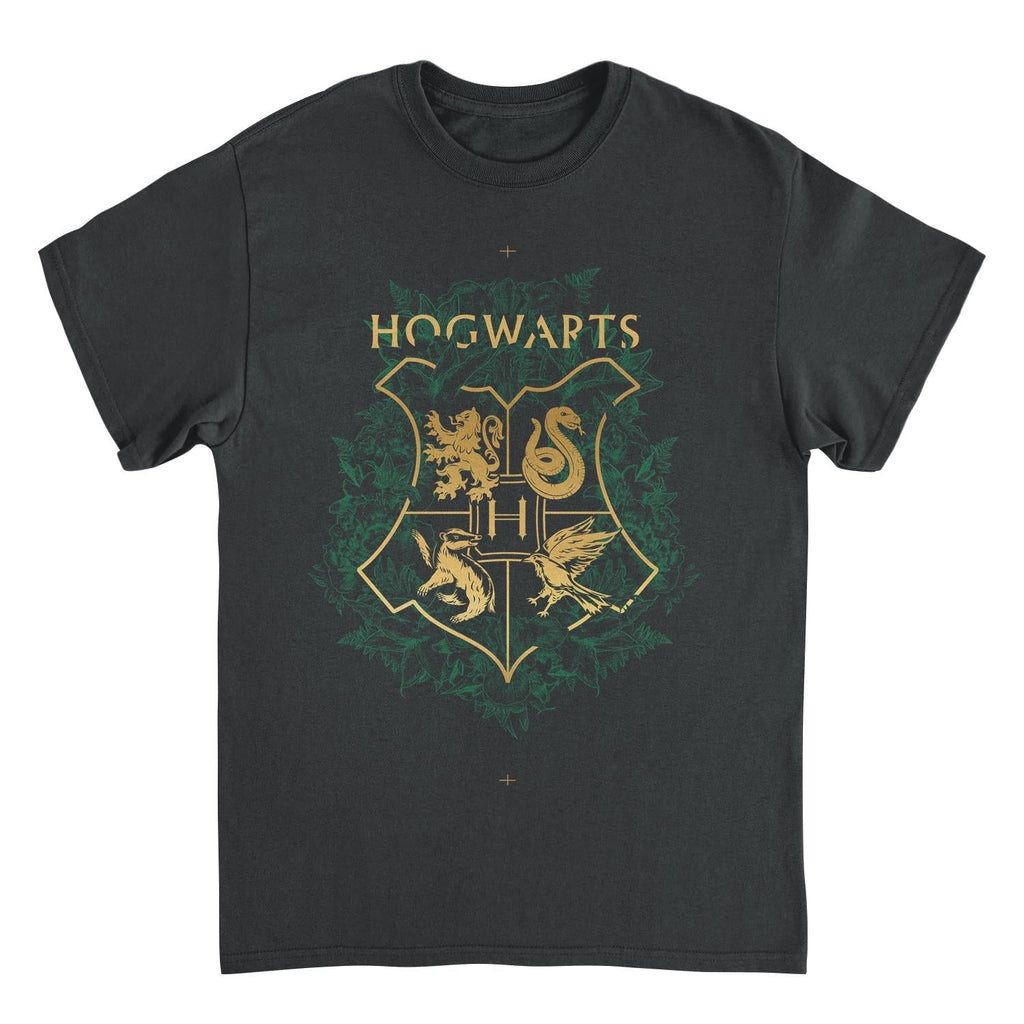 Harry Potter Four Houses Mascot Emblem Black T-Shirt