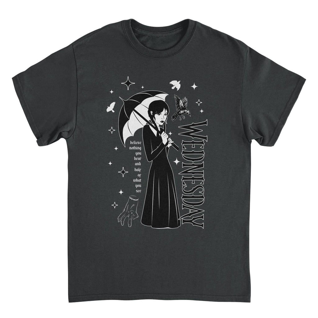 Wednesday Wed Collage Black T-Shirt