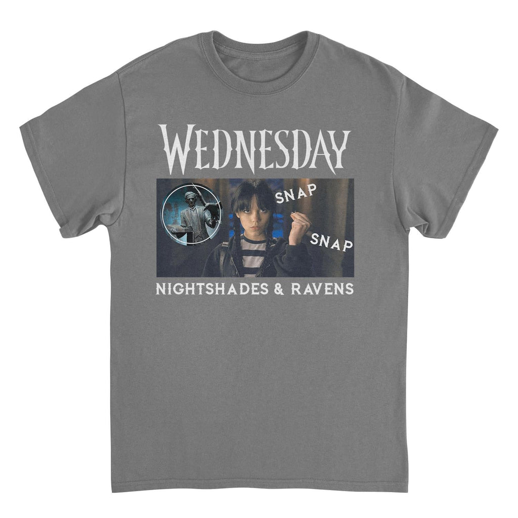 Wednesday Snap Snap Charcoal T-Shirt