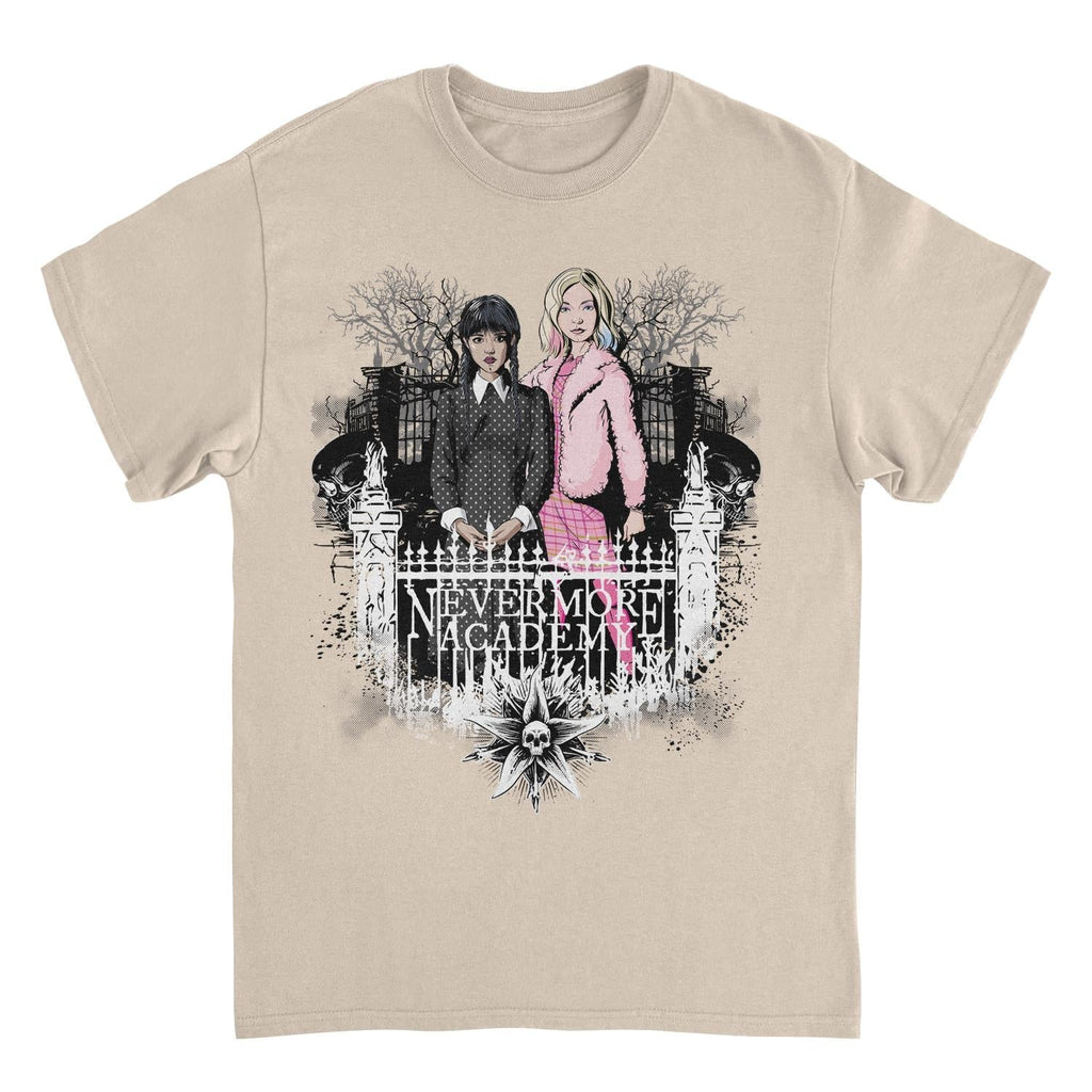 Wednesday Nevermore Gate Sand T-Shirt