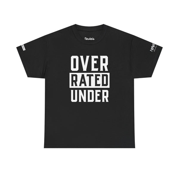 Unisex Heavy Cotton Tee: Overrated Under Graphic T-Shirt | Casual Wear, Gift for Friends, Statement Tee, Inspiration Shirt, Everyday Fashion