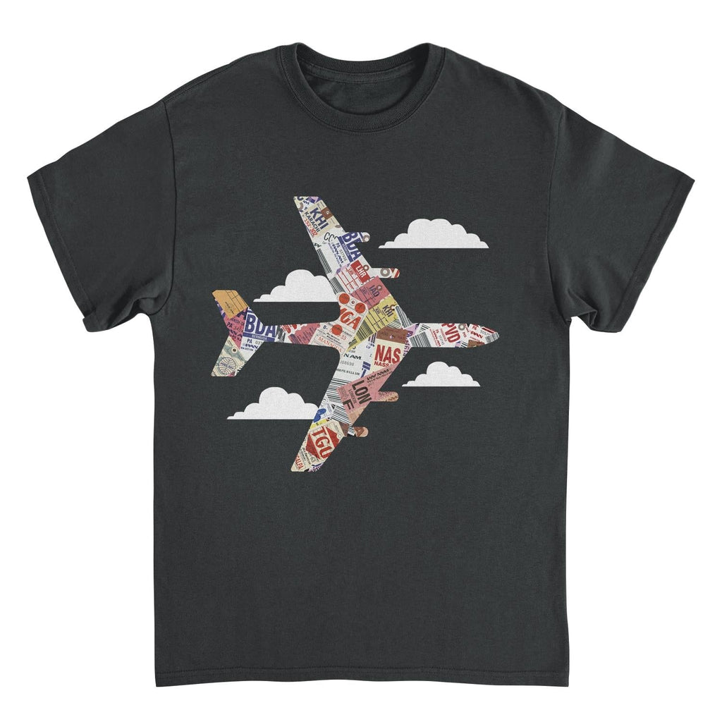 Pan Am Plane Baggage Tags Black T-Shirt