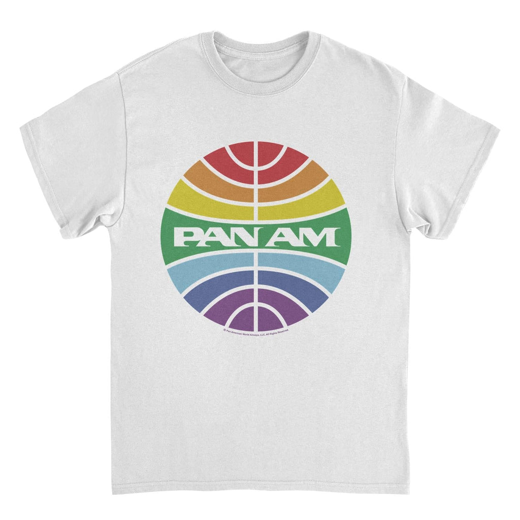 Pan Am Meatball Logo Rainbow Pride White T-Shirt