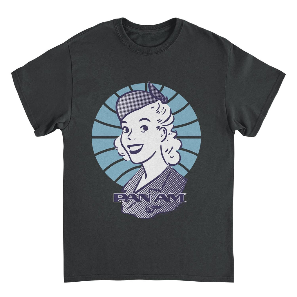 Pan Am Flight Attendant Smile Black T-Shirt