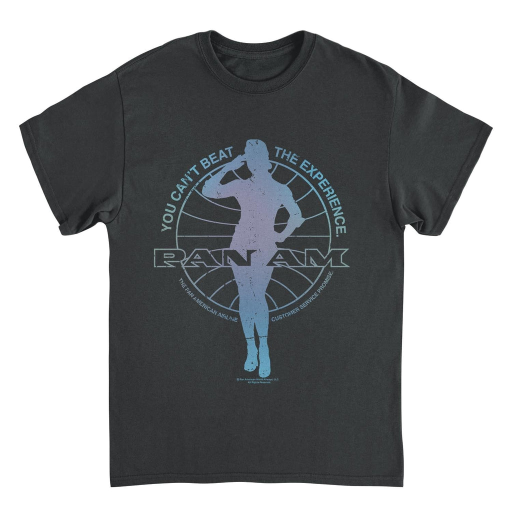 Pan Am Flight Attendant Salute Silhouette Black T-Shirt