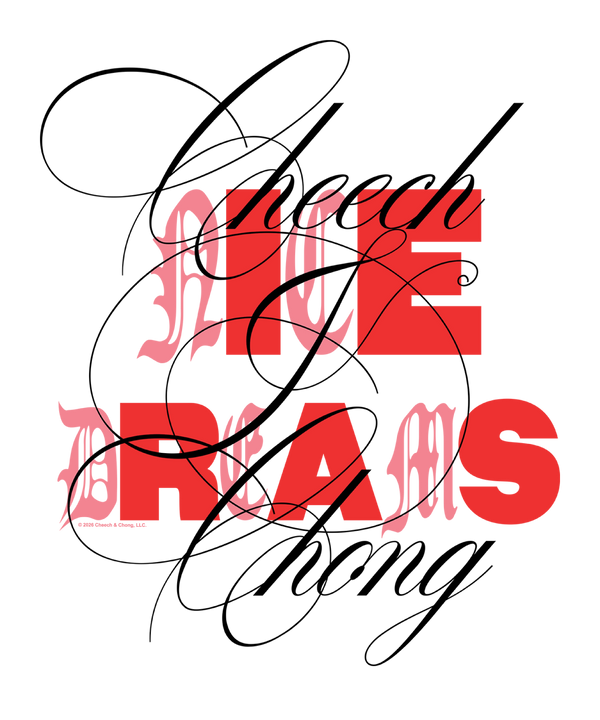 Cheech & Chong Nice Dreams Red Typography T-Shirt