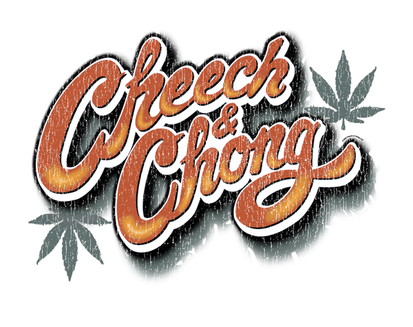 Cheech & Chong Vintage Script Distressed Leaf Logo T-Shirt