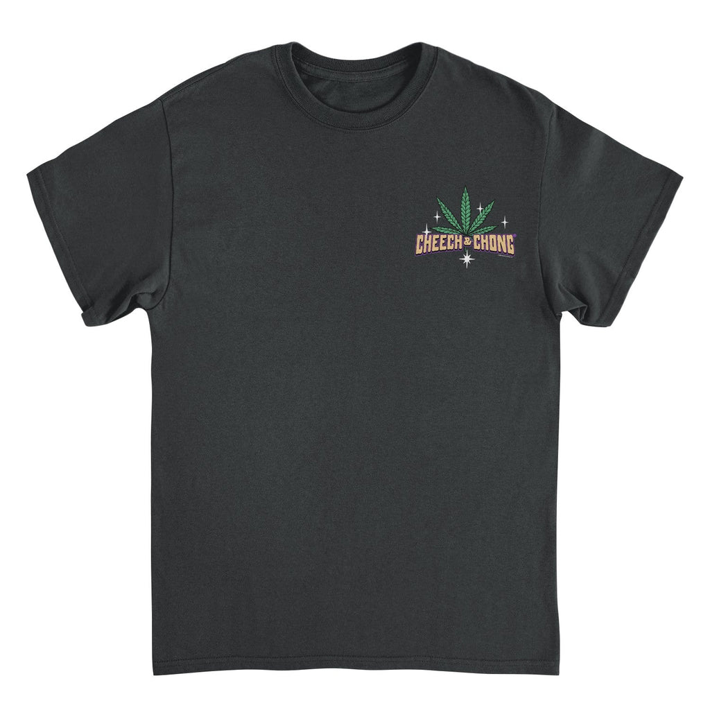 Cheech & Chong Leaf Logo Stars Left Chest T-Shirt