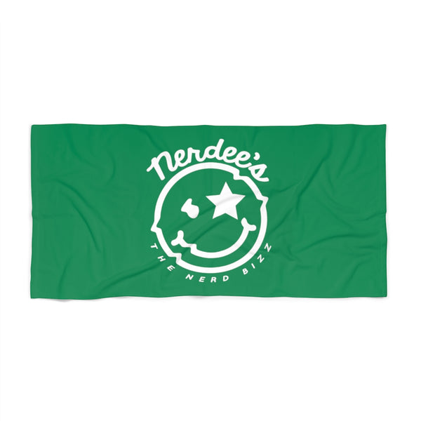 Nerdee's Official Logo Beach Towel - Green