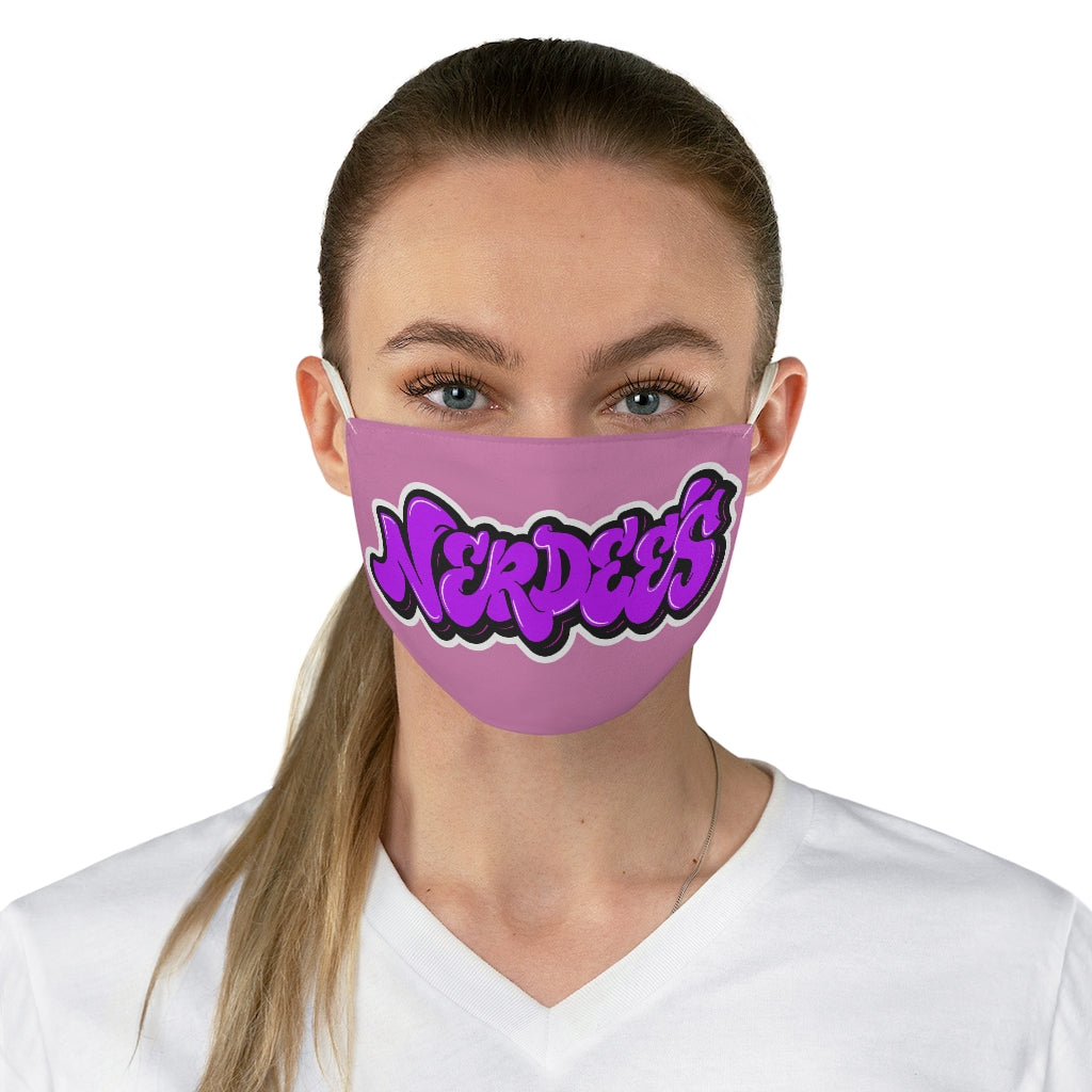 Nerdee's Purple Graffiti Logo Fabric Face Mask - Pink