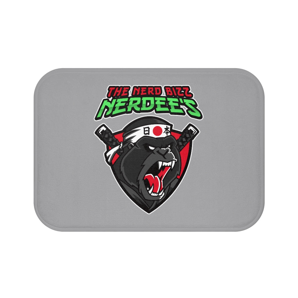 Nerdee's "Gorilla Samurai" Gray Bath Mat
