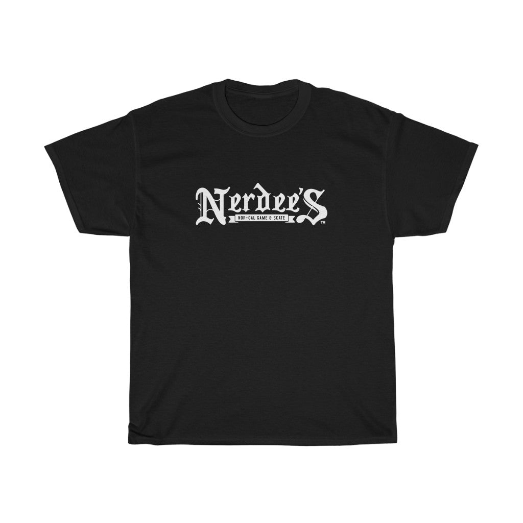 Nerdee's Nor Cal Game & Skate Shop - Old English Logo (Design 01) - Unisex Heavy Cotton Tee