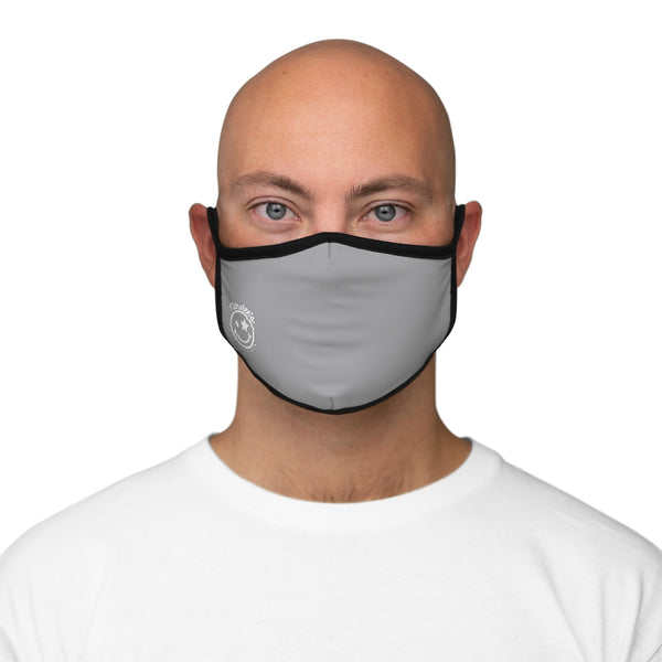 Nerdee's - The Nerd Bizz - Official Logo (White) - Fitted Polyester Face Mask - Gray