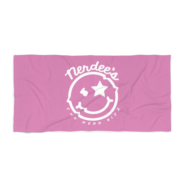 Nerdee's Official Logo Beach Towel - Pink