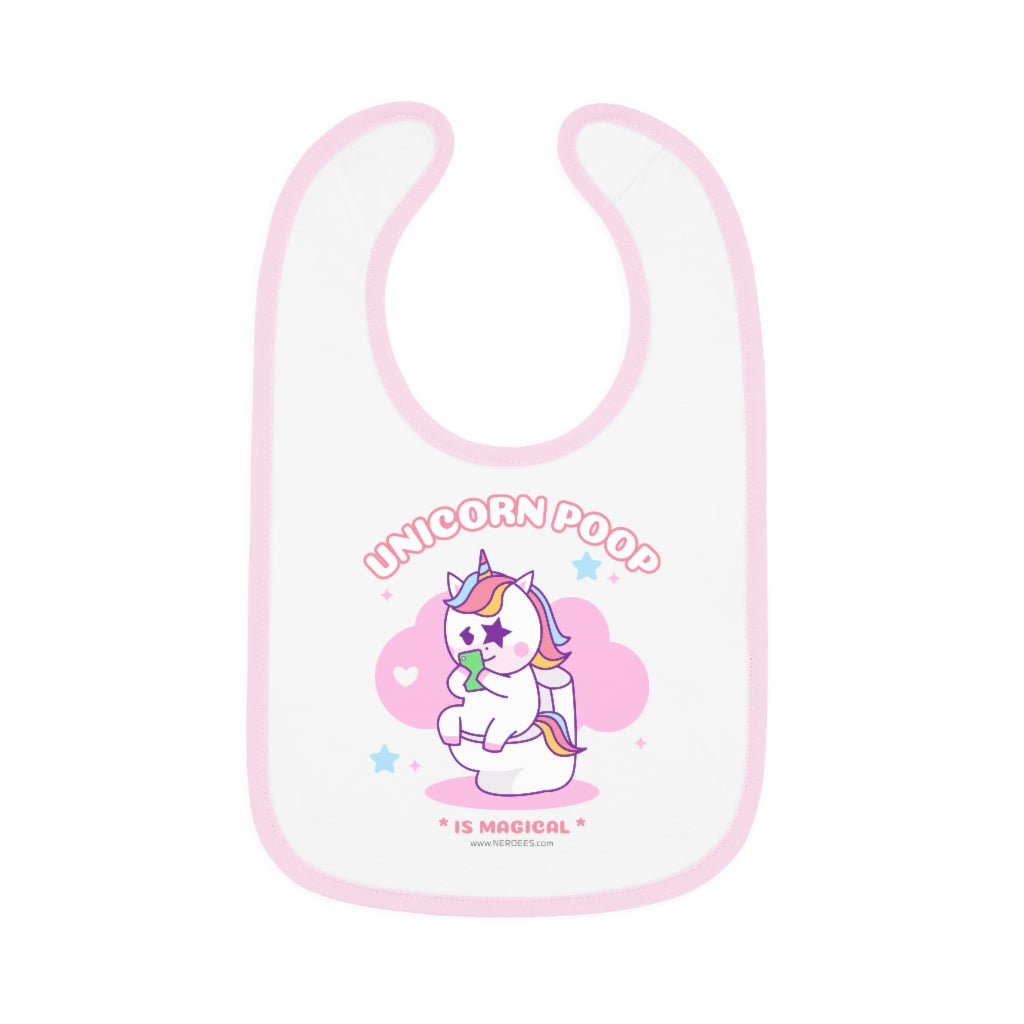 Nerdee's "Unicorn Poop" - Baby Contrast Trim Jersey Bib
