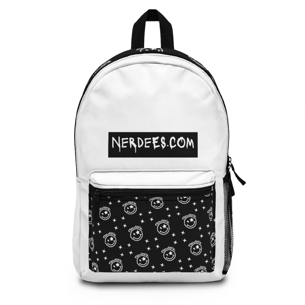 Nerdee's Logo Backpack (Design 05) - White