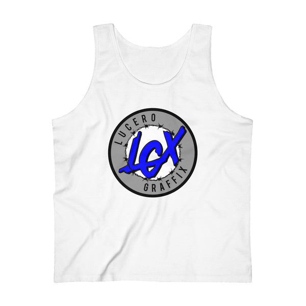 LGX Logo (WHT/GRY/BLU) - Men's Ultra Cotton Tank Top
