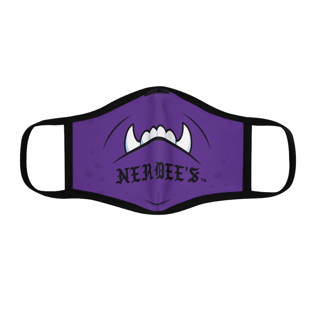 Nerdee's "Mean Underbite" (Design 01) - Fitted Polyester Face Mask - Purple
