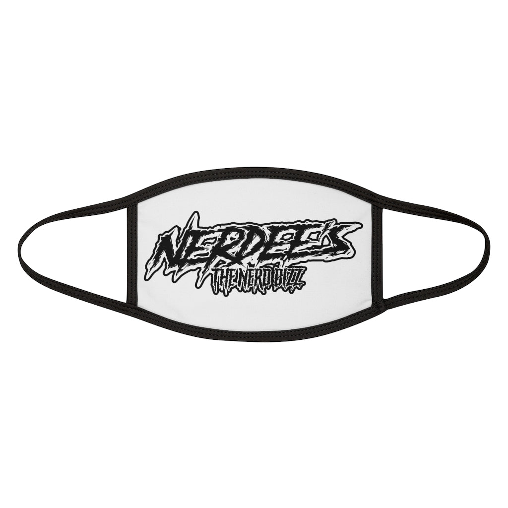 Nerdee's - The Nerd Bizz -  "Scratch" (WHT Design 01) - Mixed-Fabric Face Mask (Adult Large Fit) - White