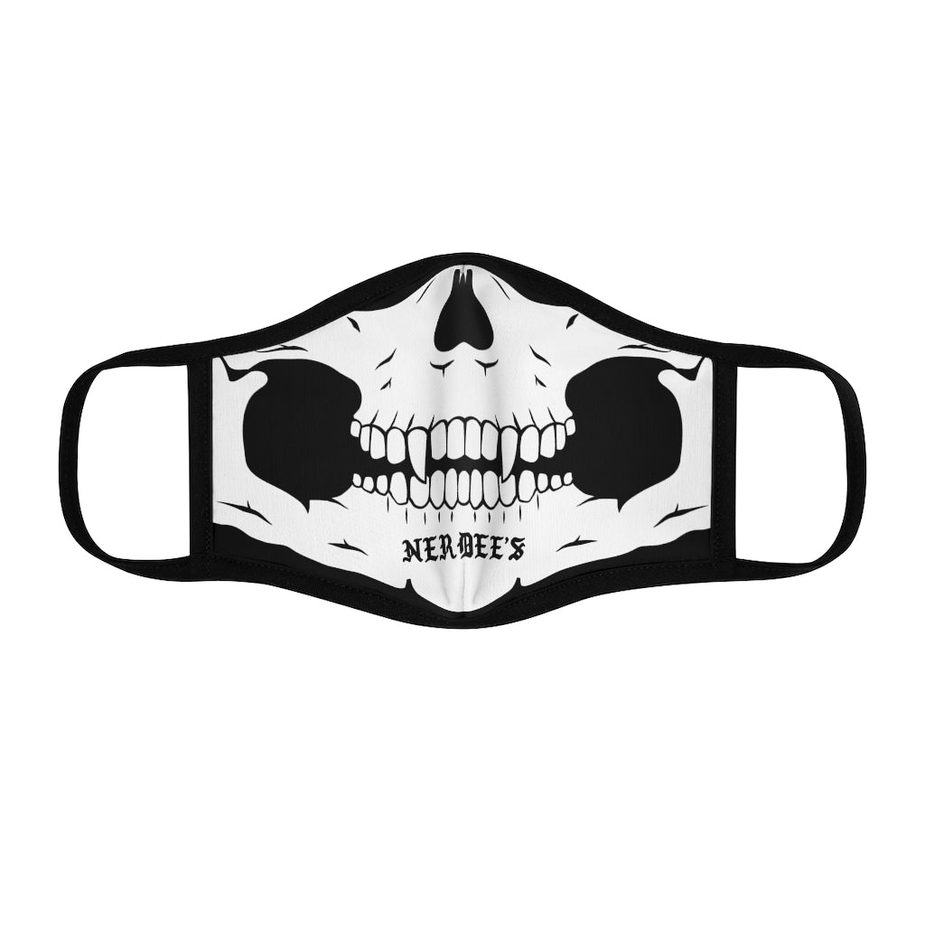 Nerdee's - The Nerd Bizz - "Skull Face" (WHT Design 02) - Fitted Polyester Face Mask - Black