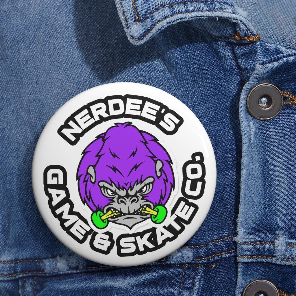 Nerdee's Game & Skate Co. Gorilla logo - Collectible Pin Buttons