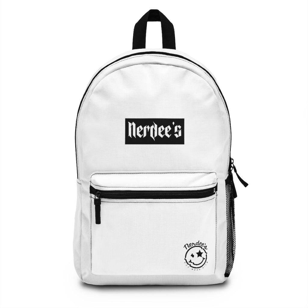 Nerdee's "Black Label" (Design 02) - Backpack - White