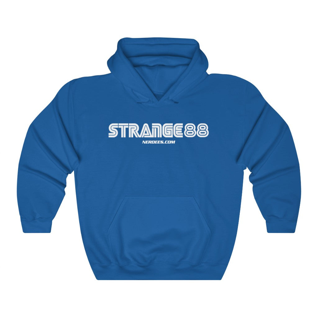 Strange 88 Retro Logo "Mega 16 Bit" (White) - Unisex Heavy Blend™ Hooded Sweatshirt