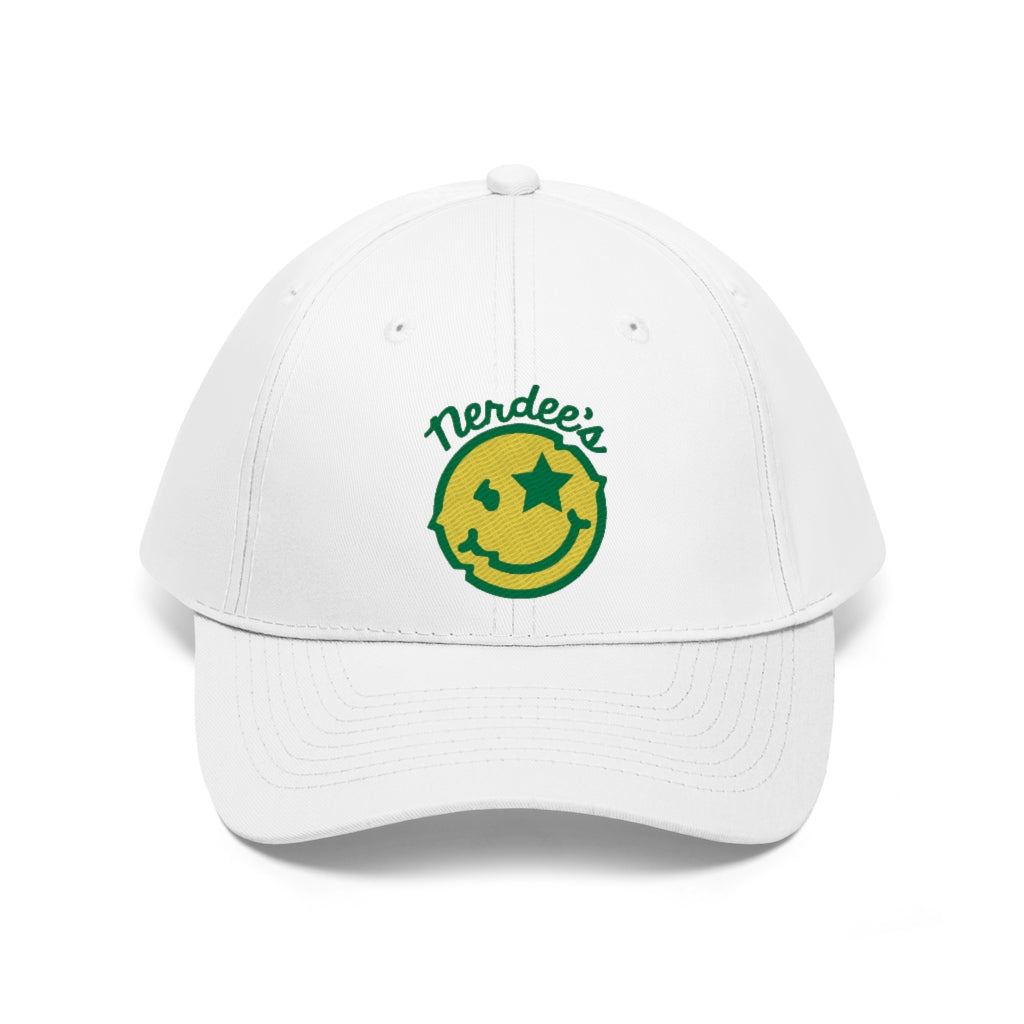 Nerdee's Official logo (GRN/GOLD) - Unisex Twill Hat