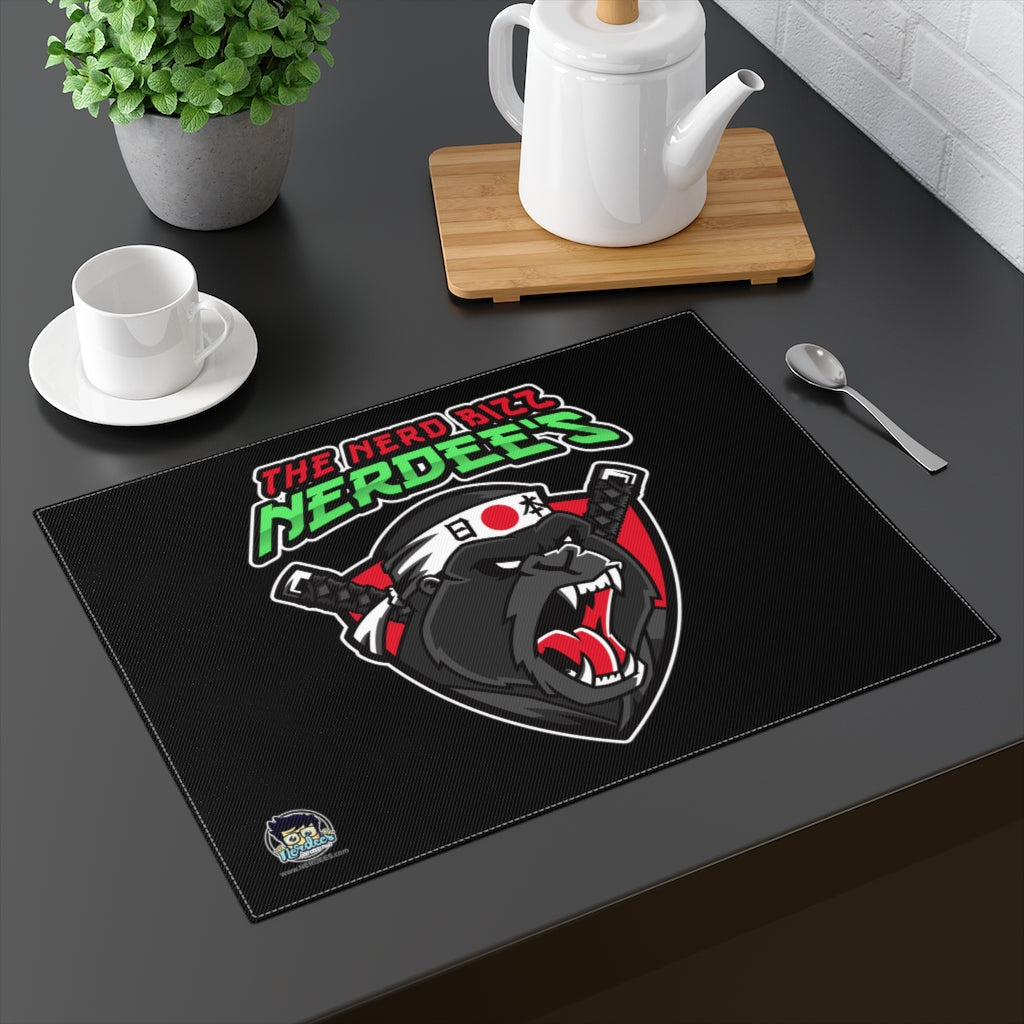 Nerdee's "Gorilla Samurai" Black Placemat