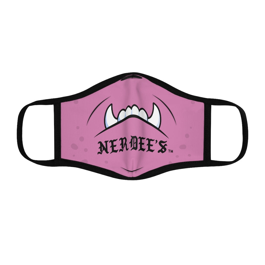 Nerdee's "Mean Underbite" (Design 01) - Fitted Polyester Face Mask - Pink
