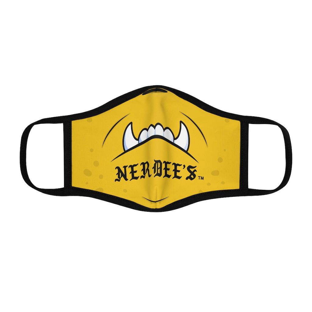 Nerdee's "Mean Underbite" (Design 01) - Fitted Polyester Face Mask - Yellow