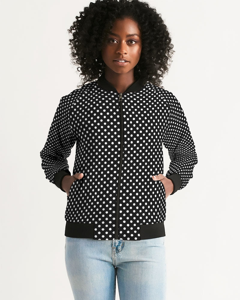 Polka dot bomber jacket sales