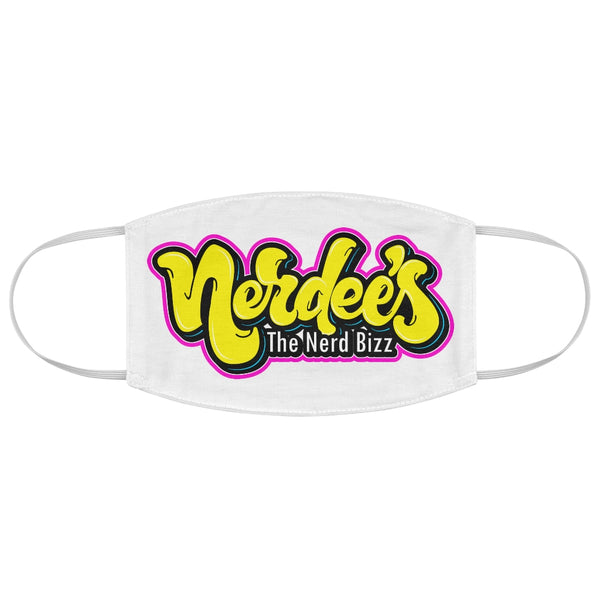 Nerdee's Yellow Logo Fabric Face Mask - White